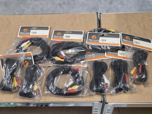 9x Necom RCA (Video)Kabels *SPARE-PARTS*